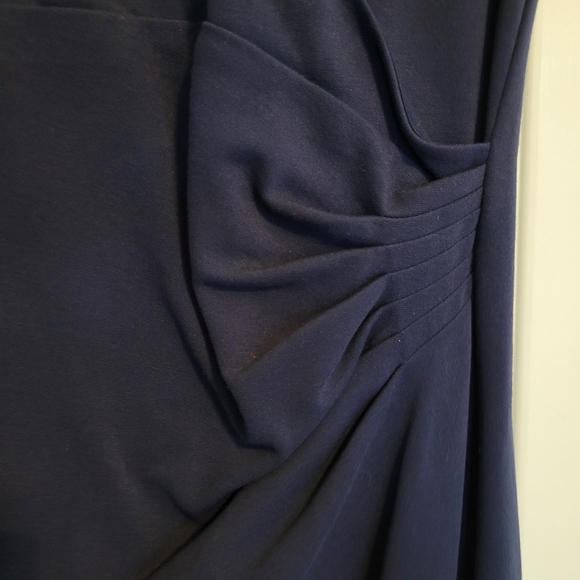 DvF NWT "Layne" midnight blue faux wrap V-Neck pencil work dress size 8 - Picture 4 of 13